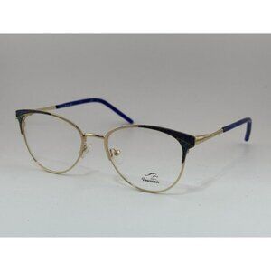 PRECISION - 3733 C5 53-18-140 Blue and Gold Metal Glasses Frames